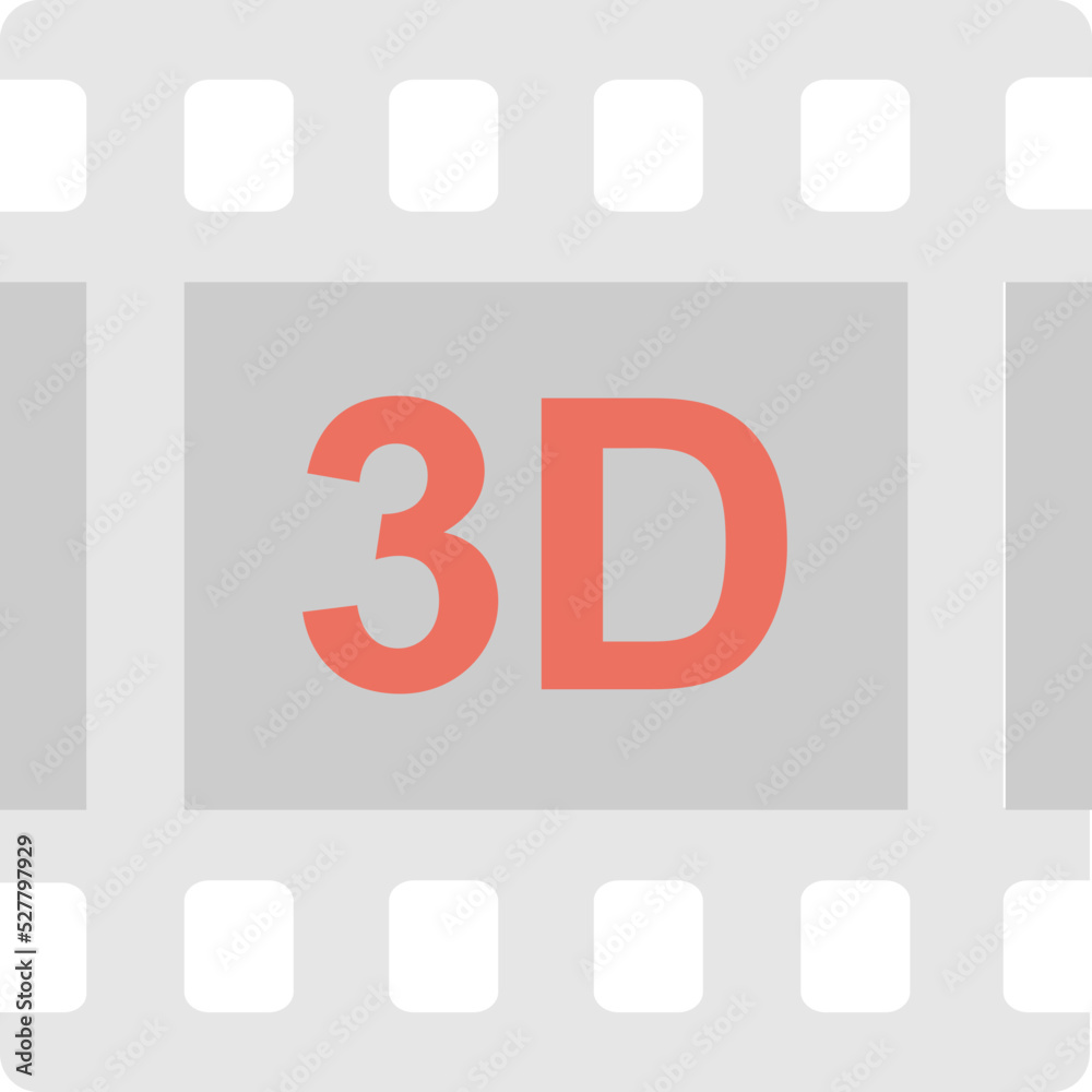 3d Movie Vector Icon