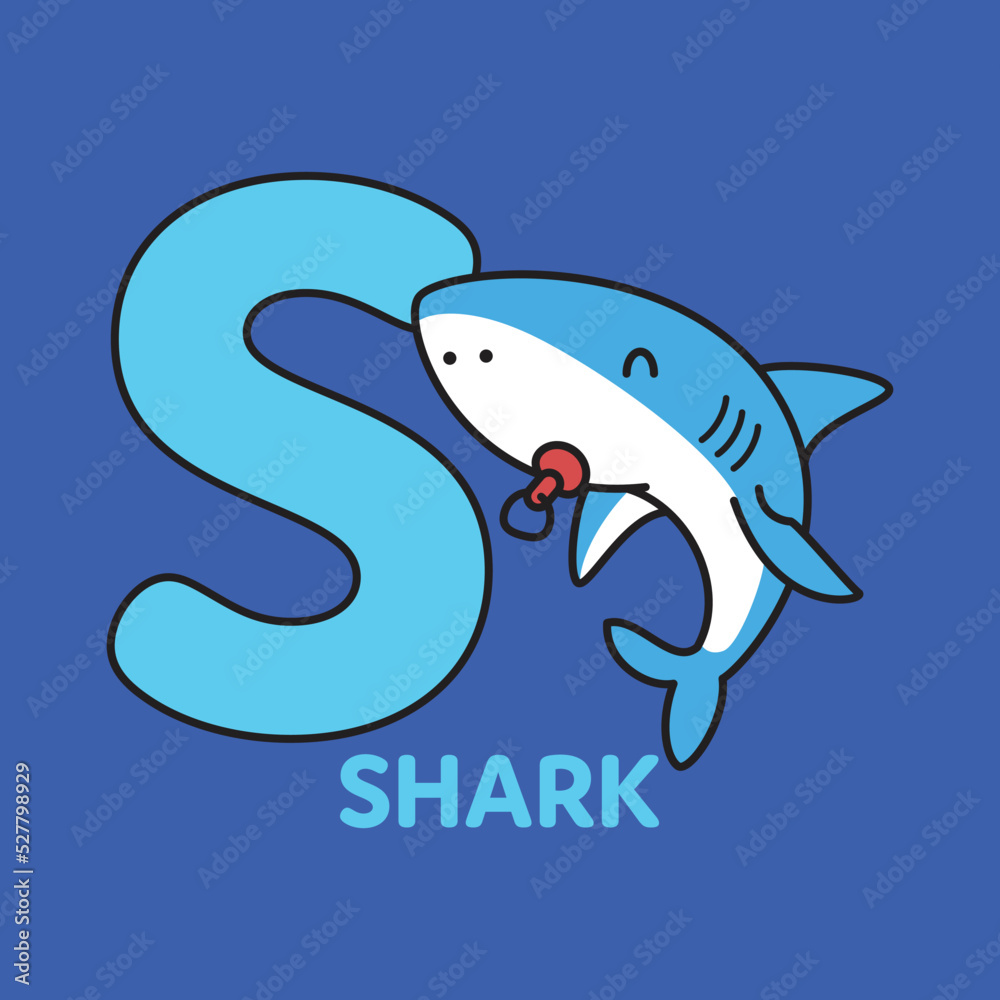 Obraz premium Alphabet S Shark