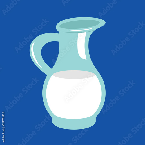 a jug of milk on a blue background