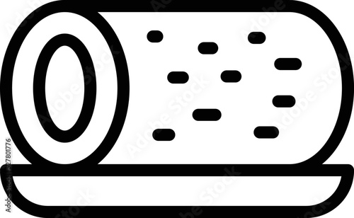 Baked croquette icon outline vector. Fried potato. Meat tempura