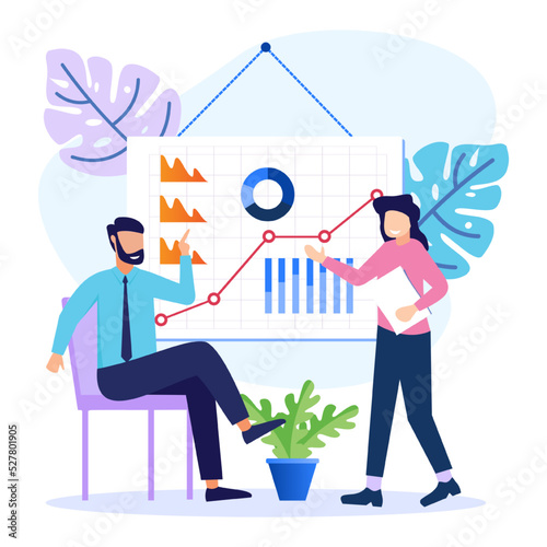 Illustration vector graphic cartoon character of presentation