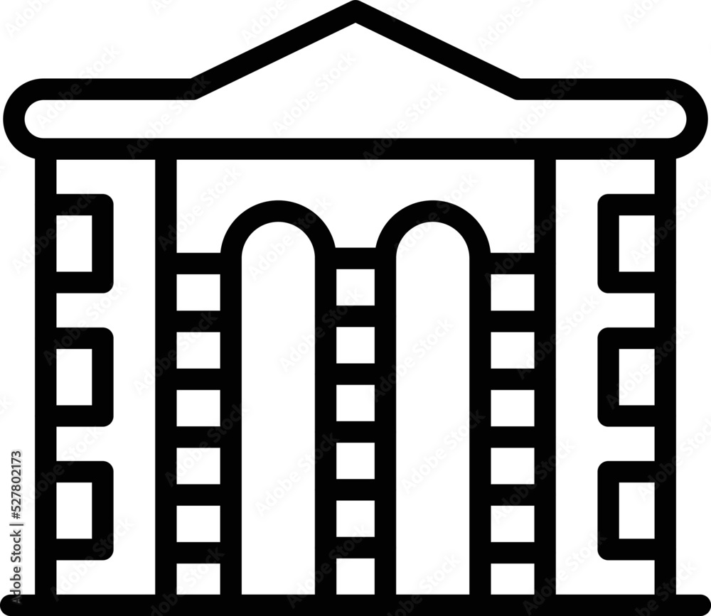 Ancient arch icon outline vector. European skyline. Emblem pub Ancient arch icon outline vector. European skyline. Emblem pub