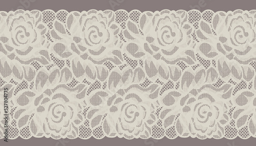 Big Rose Embroidered Lace Ribbon Trim. Perfect for wedding invitation decorations.