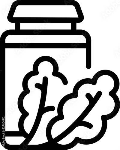 Powder jar icon outline vector. Diet food. Medicine nutrition photo