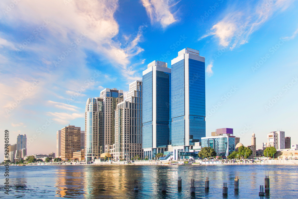 Naklejka premium Beautiful view of the Nile embankment in the center of Cairo, Egypt