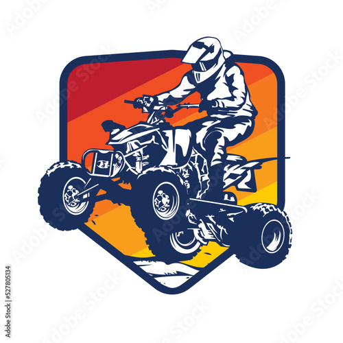 ATV Extreme sport racing, good for tshirt design and championship event logo