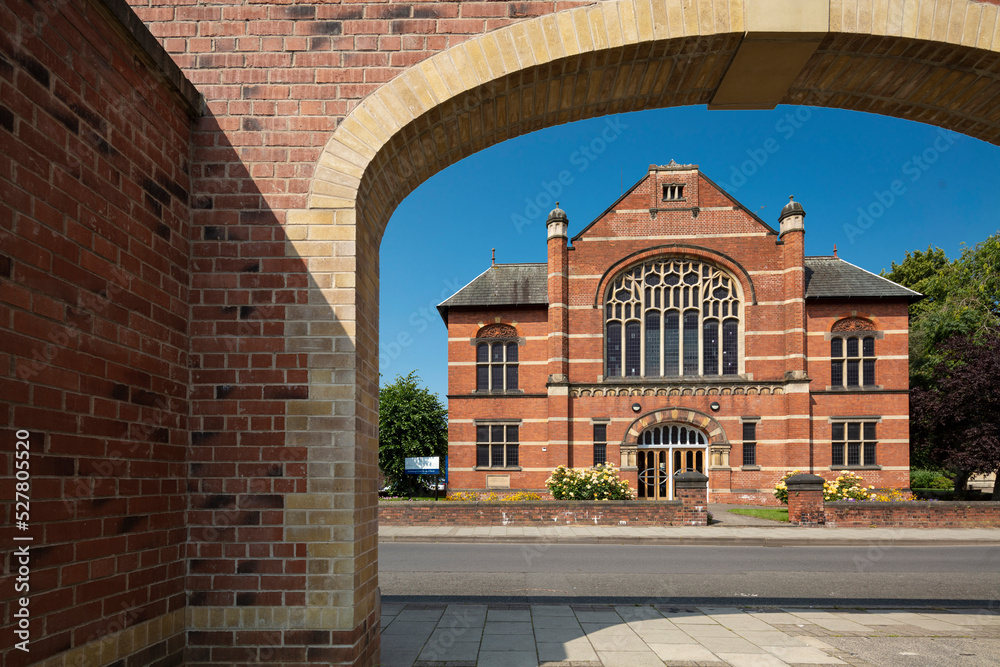 Fototapeta premium Gainsborough, Lincolnshire, UK, June 2020, view of the United Reformed Church
