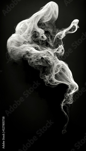 isolated white smoke on a black background