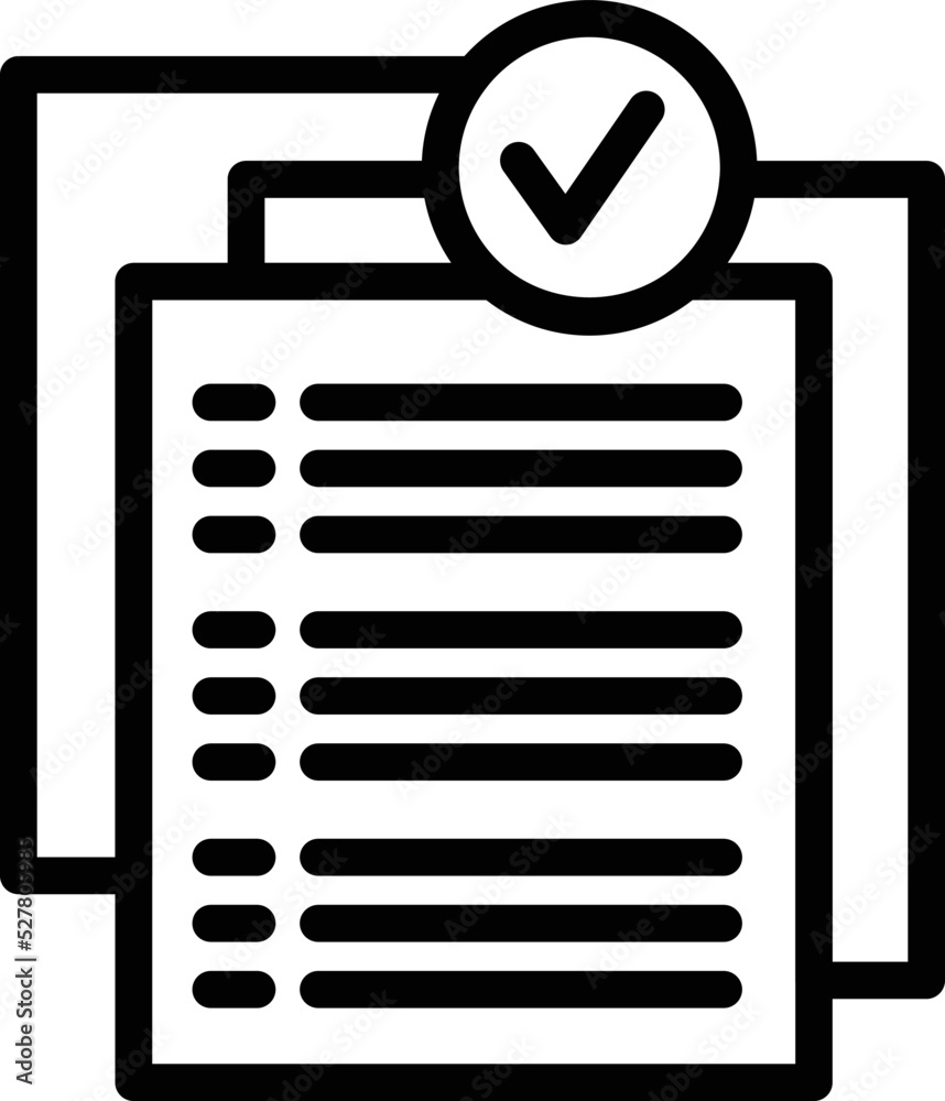 Approved document icon outline vector. Incubator idea. Work person Approved document icon outline vector. Incubator idea. Work person