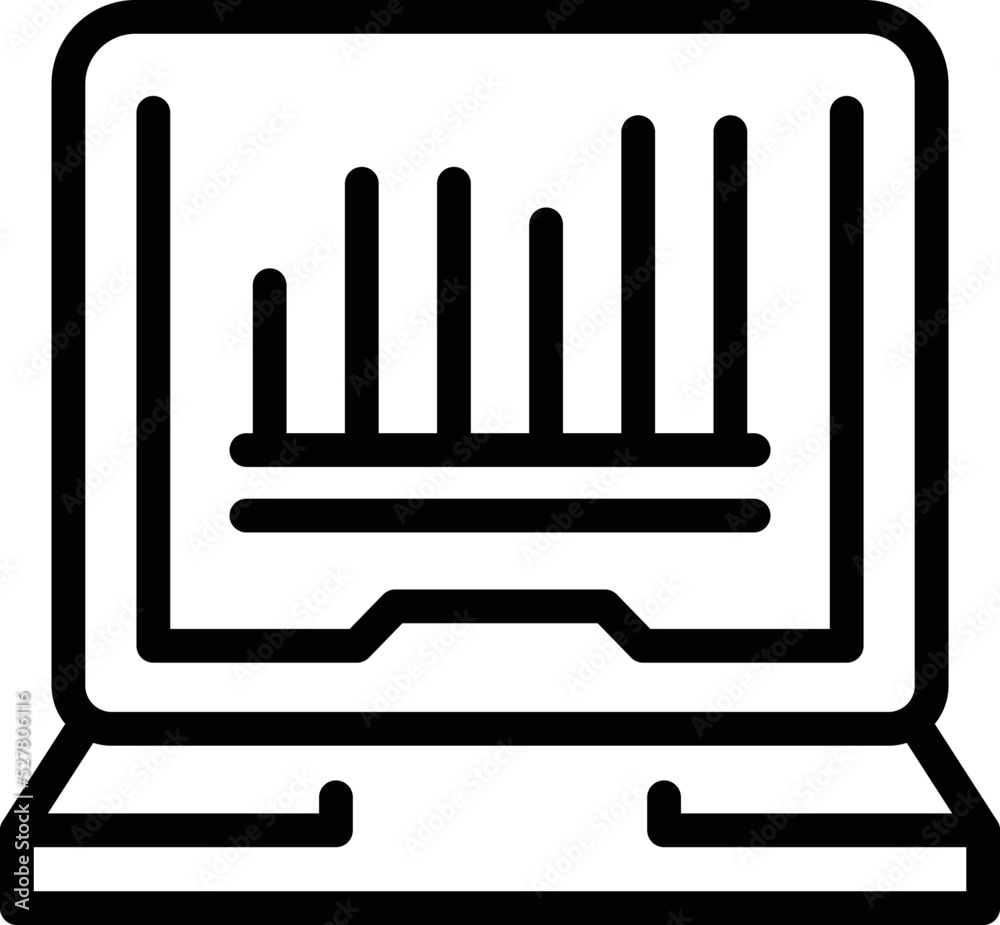 Laptop success icon outline vector. Startup business. Finance creative Laptop success icon outline vector. Startup business. Finance creative