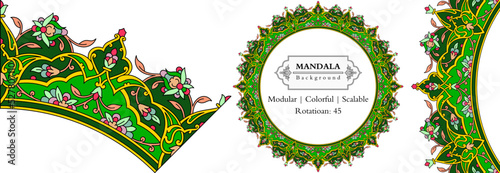 Mandala frame persian iranian arabic turkish islamic hindi indian tibetan traditional colorful vector pattern texture vintage ornate retro elegant ornamental borders frames floral ornaments tazhib 14