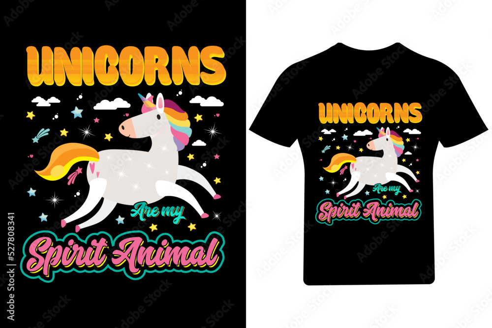 Unicorns are my spirit animal T Shirt Design, Unicorn T Shirt ,