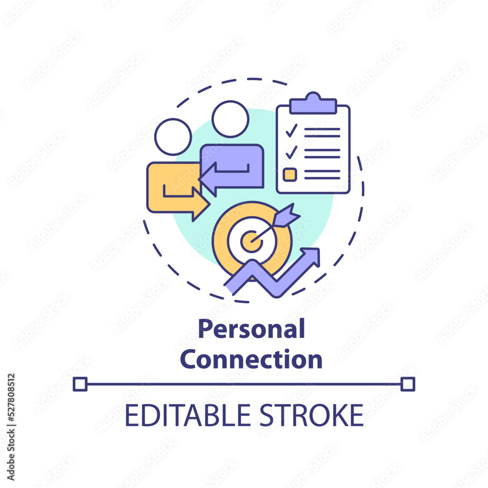 Personal connection concept icon. Team communication. Critical success ...