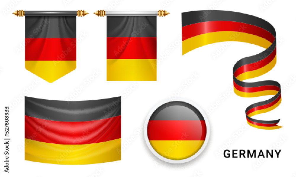 Vector set of the national flag of Germany in various creative designs Vector set of the national flag of Germany in various creative designs