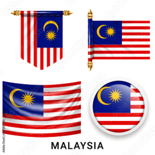 Vector set of the national flag of Malaysia in various creative designs