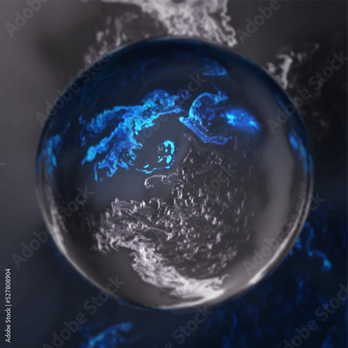 Colorful 3d blurred spherical ball. Vector illustration
