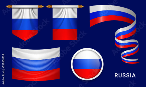 Various Russia flags set isolated Free Download Various Russia flags set isolated - GFXLoad