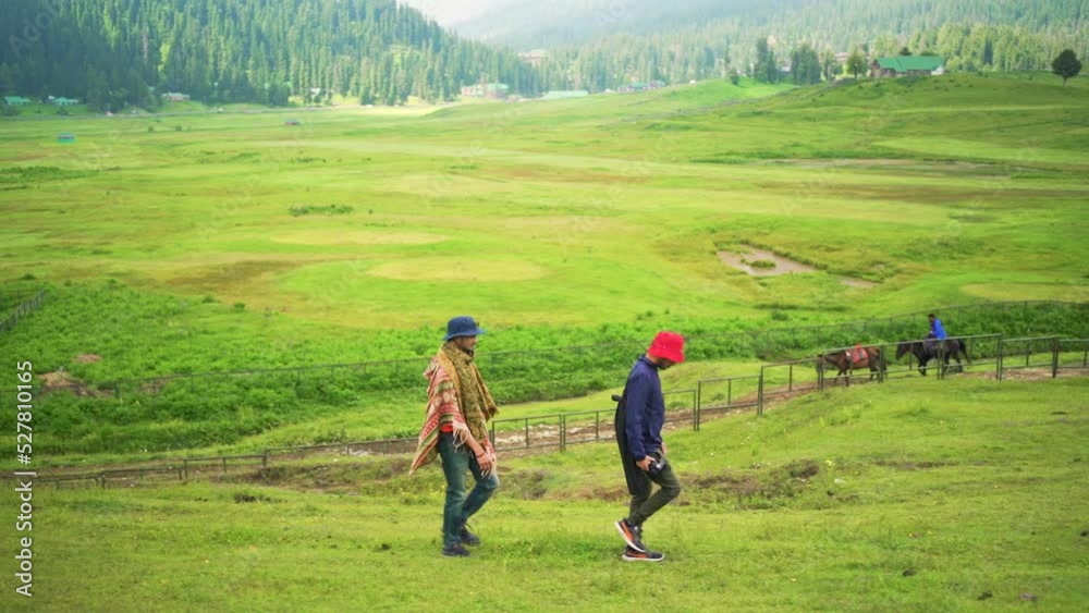 Traveler enjoy in Himalayan Mountains Gulmarg, Jammu and Kashmir, India. Traveler enjoy in Himalayan Mountains Gulmarg, Jammu and Kashmir, India.
