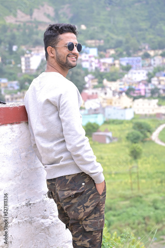 tourist at the top of hill city joying the nature