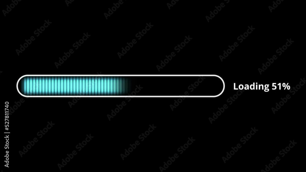 Progress Bar 0-100 % Animation compilation on Black Background 4K. Various colors.