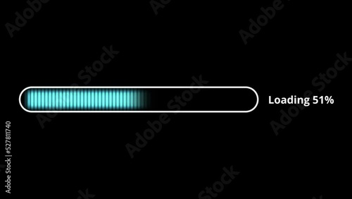 Progress Bar 0-100 % Animation compilation on Black Background 4K. Various colors.