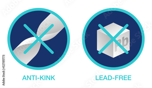 Anti-kink and Lead-free icons for watering hose photo