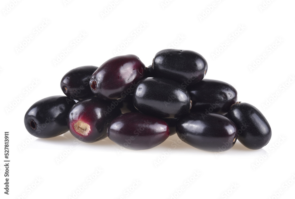 Jambolan plum or Java plum on white background Jambolan plum or Java plum on white background