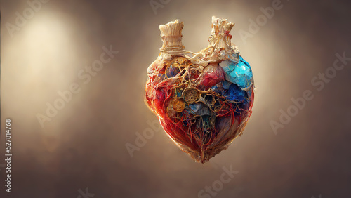 Human heart anatomy illustration design with copyspace © Robert Kneschke