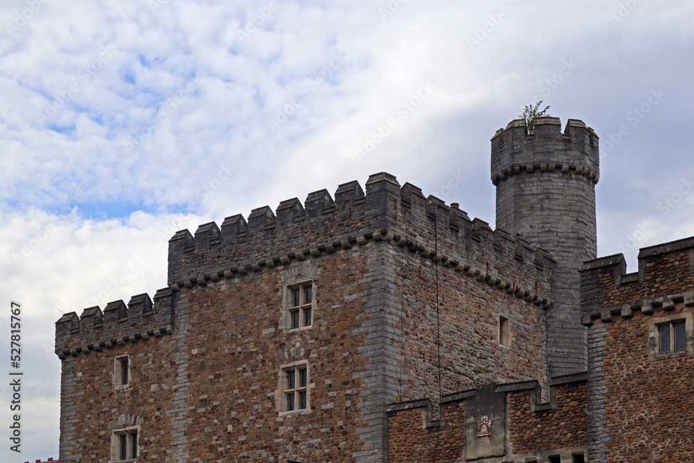 Cardiff Castle, a medieval castle and Victorian Gothic revival mansion located in the city centre of Cardiff, Wales.