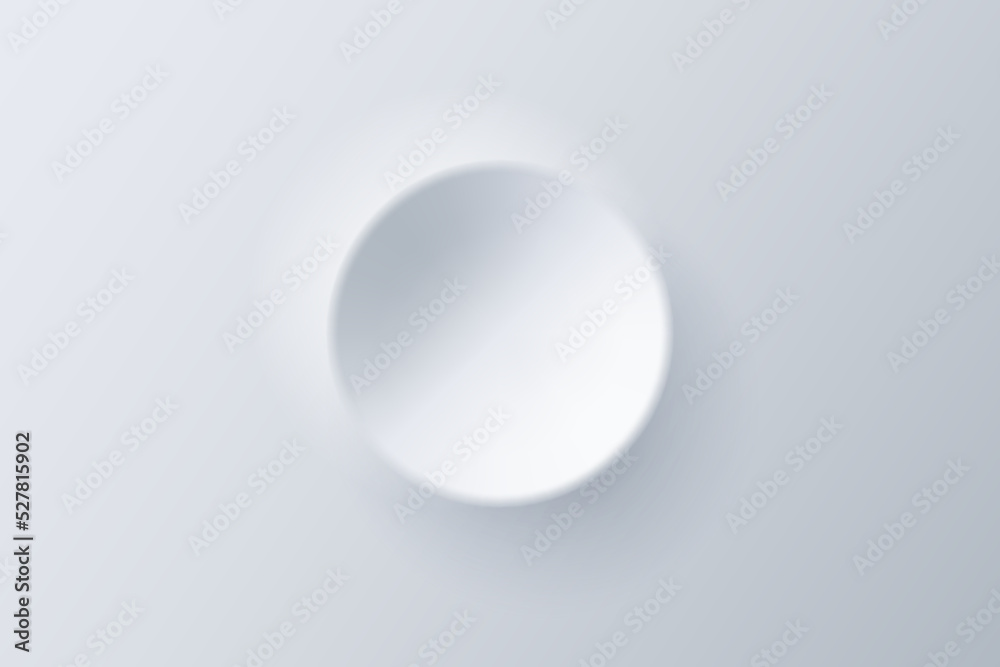 Neumorphism round button illustration. Empty button illustration.
