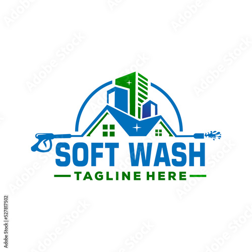 soft wash service logo template design creative