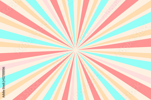 Sunburst geometric Ray star Background with trendy pastel colors