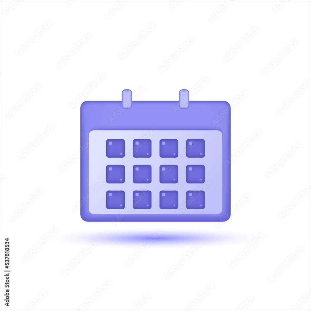 Calendar plan 3d icon. Planning concept. Plan 3D icon vector render illustration. Calendar plan 3d icon. Planning concept. Plan 3D icon vector render illustration.