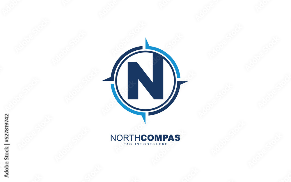 N logo compass for branding company. arrow template vector illustration for your brand. N logo compass for branding company. arrow template vector illustration for your brand.