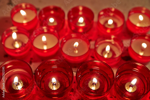 Catholic church candles.