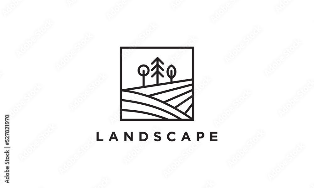 agriculture tree logo square combination, unique concept. farm symbol icon agriculture tree logo square combination, unique concept. farm symbol icon