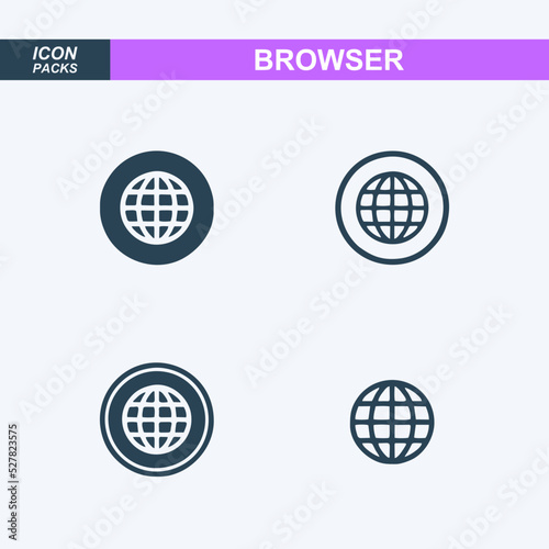Set of web browser vector icon