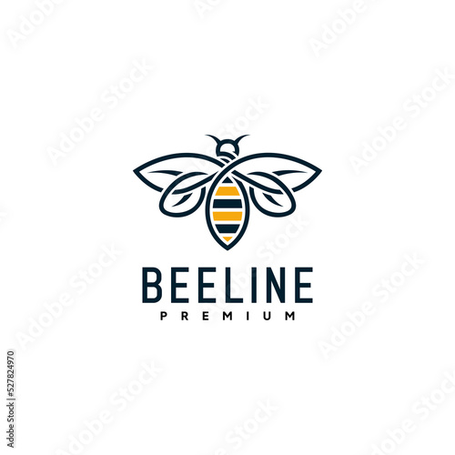 Creative Premium Line Art Bee Line Logo Template © Ascreator