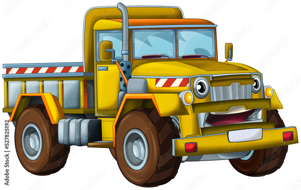 cartoon industry truck isolated illustration for children