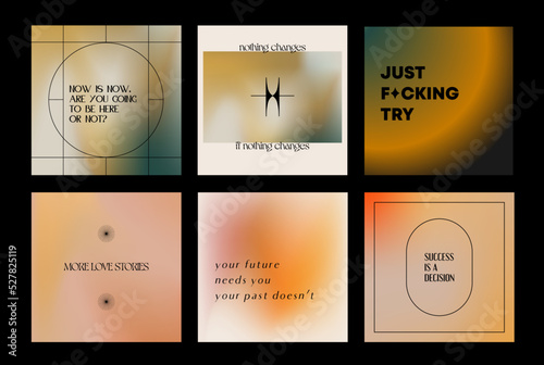 Design backgrounds for social media banner.Set of instagram post frame templates. Vector cover. Mockup for personal blog or shop. Layout for promotion.