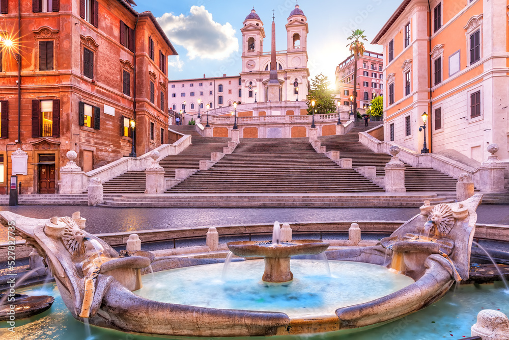 Fountain of the Boat in front of the Spanish Steps, Rome, Italy