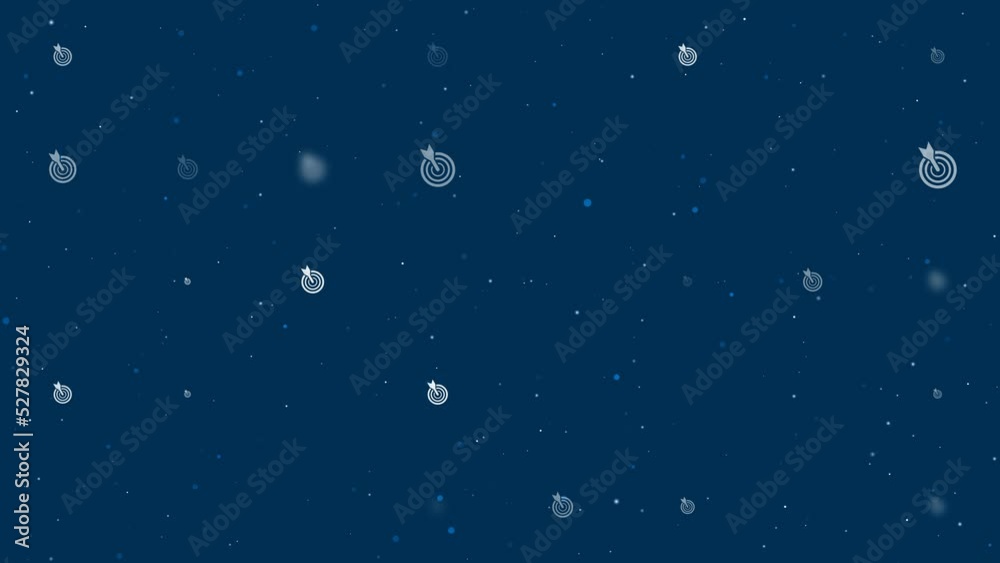 Template animation of evenly spaced goal symbols of different sizes and opacity. Animation of transparency and size. Seamless looped 4k animation on dark blue background with stars Template animation of evenly spaced goal symbols of different sizes and opacity. Animation of transparency and size. Seamless looped 4k animation on dark blue background with stars