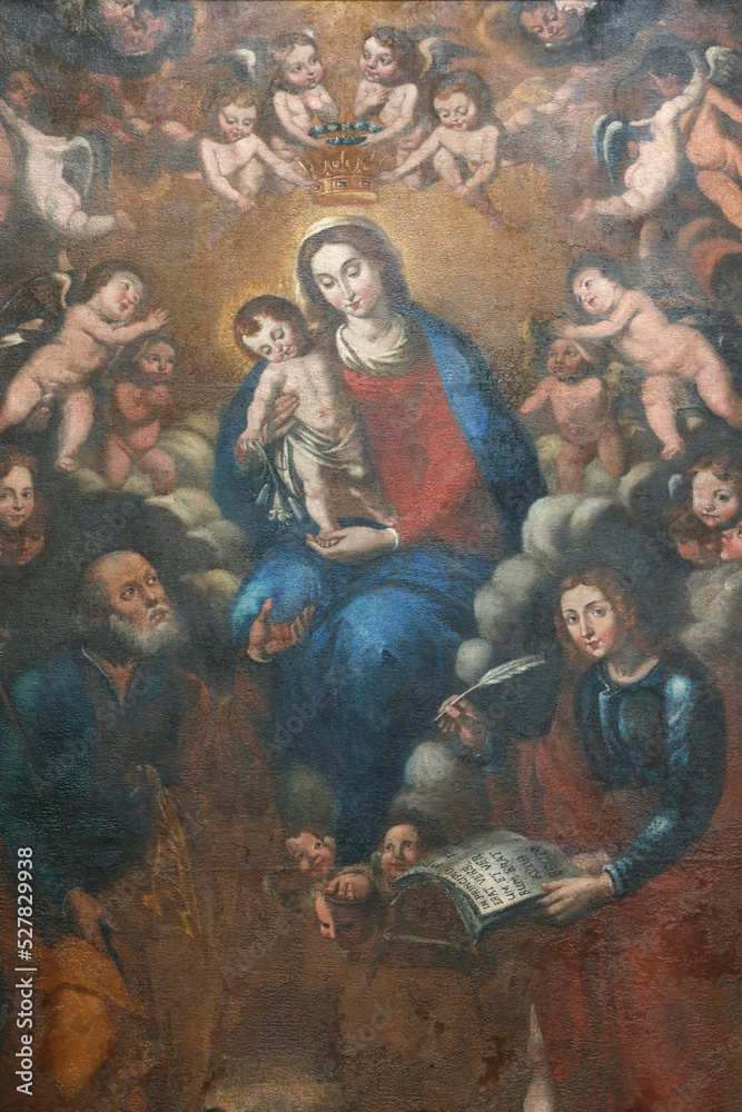 Painting in Maria Assunta's church depicting the Virgin and child ...