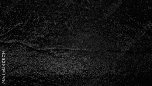 Fragment of Dark Textile. Grunge Background. Close-up Black backdrop. Leather Texture Foil Surface. Design Textured Banner