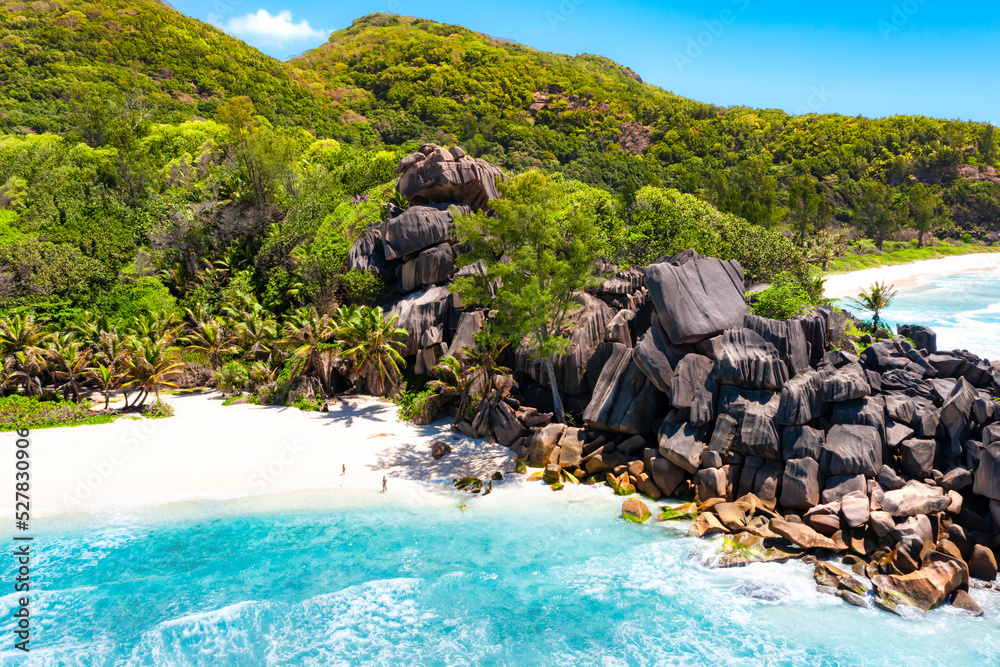 Grand Anse - one of the most beautiful beach of Seychelles. La Digue Island, Seychelles