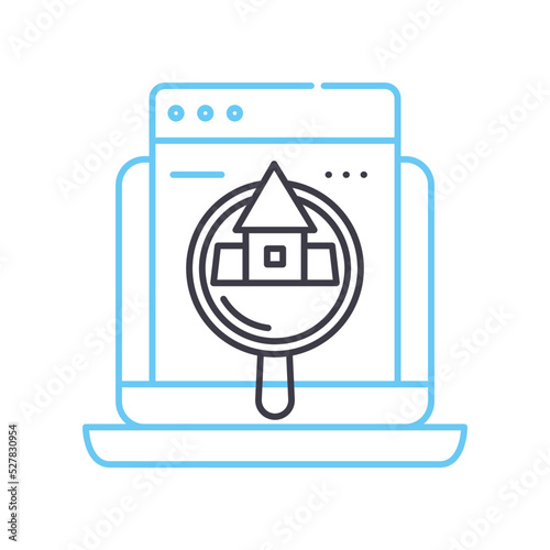 accomadation search line icon, outline symbol, vector illustration, concept sign photo