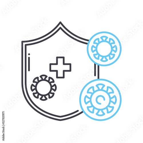 antivirus firewall line icon, outline symbol, vector illustration, concept sign