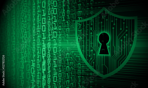 Closed Padlock on digital background, cyber security