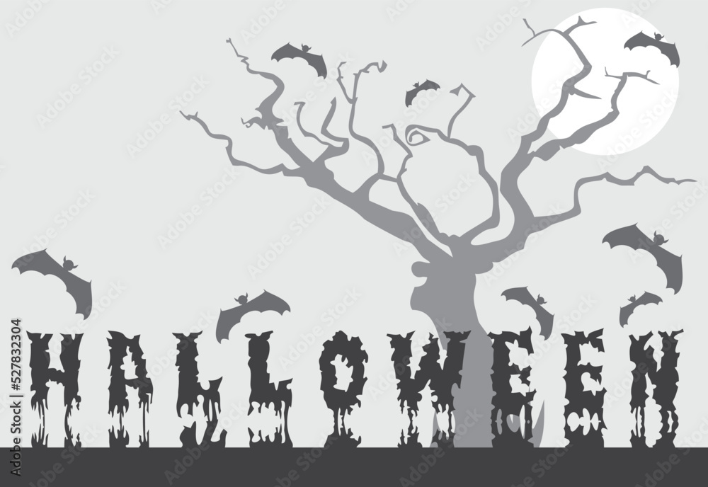 Halloween night background.Flyer or invitation template for Halloween party. Vector illustration.