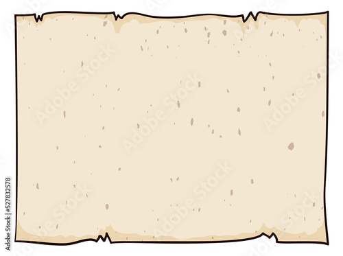 Isolated scroll paper template in cartoon style, Vector illustration